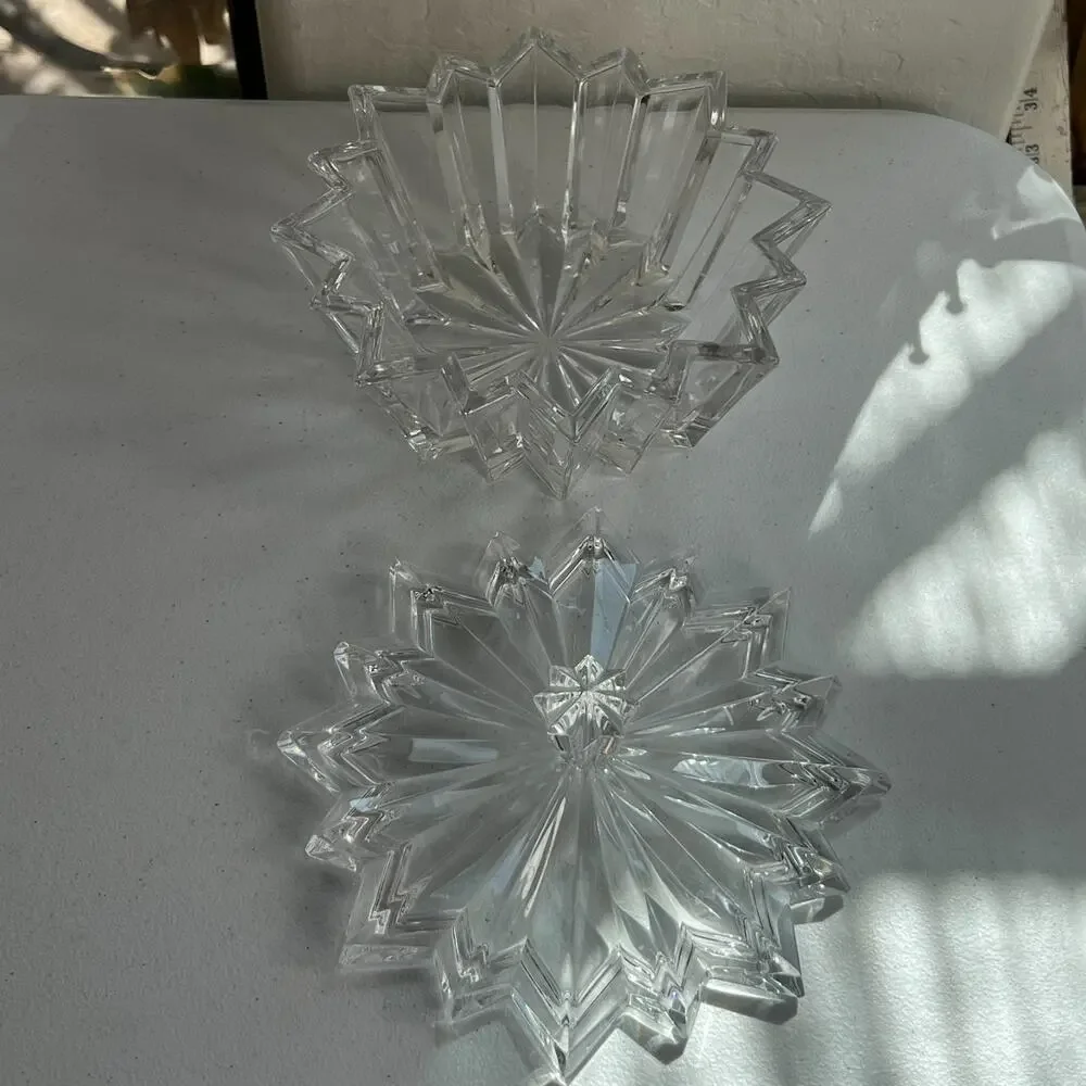 Crystal Box Star With Heavy Lead Shaped Clear Cut Trinket/Jewelry